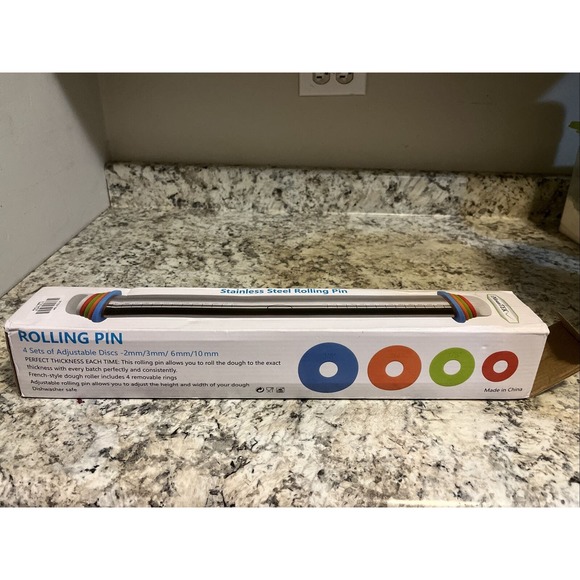 4 Sets Stainless Steel Rolling Pins with Adjustable Discs 2/3/6/10mm Baking - Picture 11 of 11